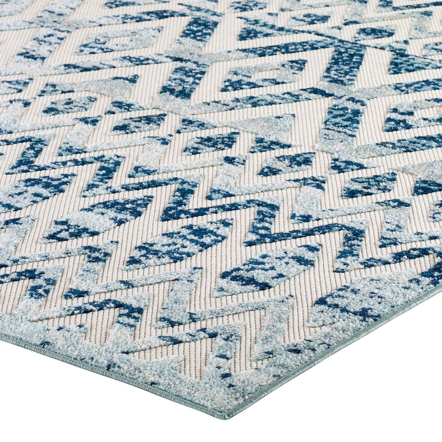 Reflect Tamako Diamond and Chevron Moroccan Trellis 8x10 Indoor / Outdoor Area Rug by Modway