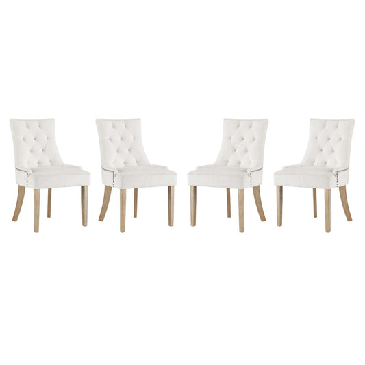 Pose Performance Velvet Dining Chair Set of 4 by Modway