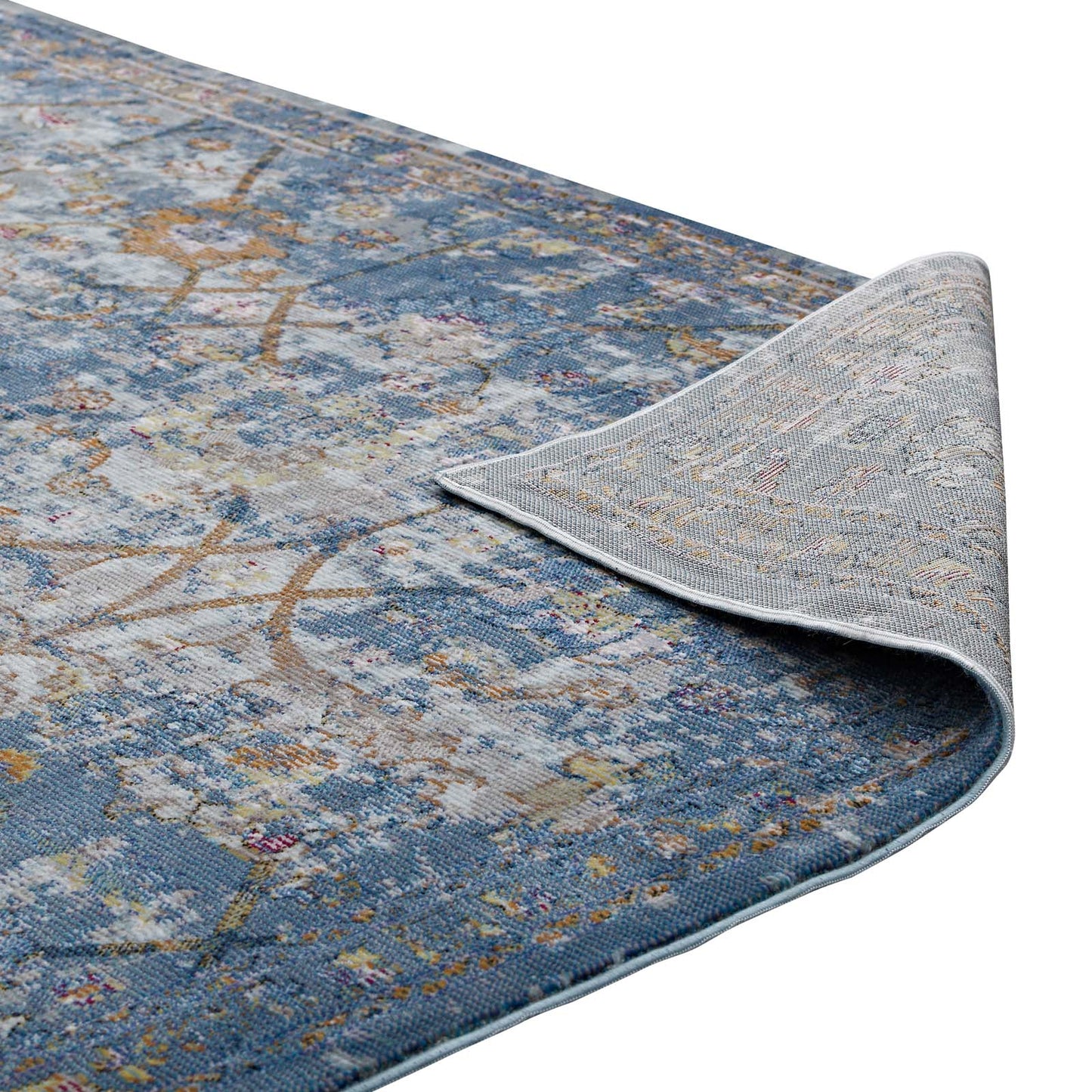 Minu Distressed Floral Lattice 8x10 Area Rug by Modway