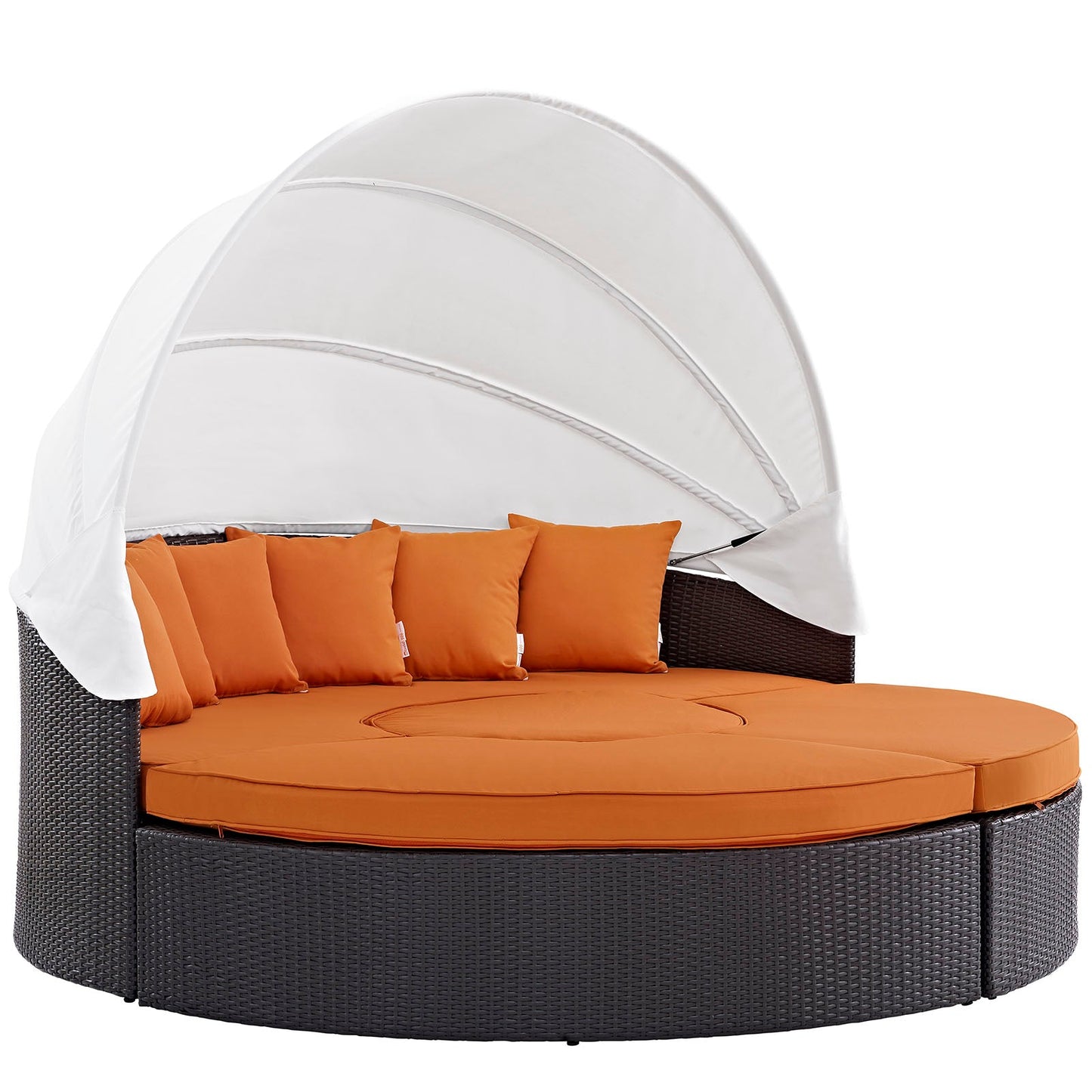 Convene Outdoor Patio Wicker Rattan Canopy Sectional Daybed by Modway