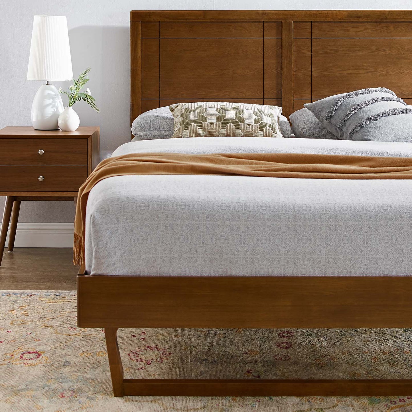 Marlee Wood Queen Platform Bed With Angular Frame by Modway