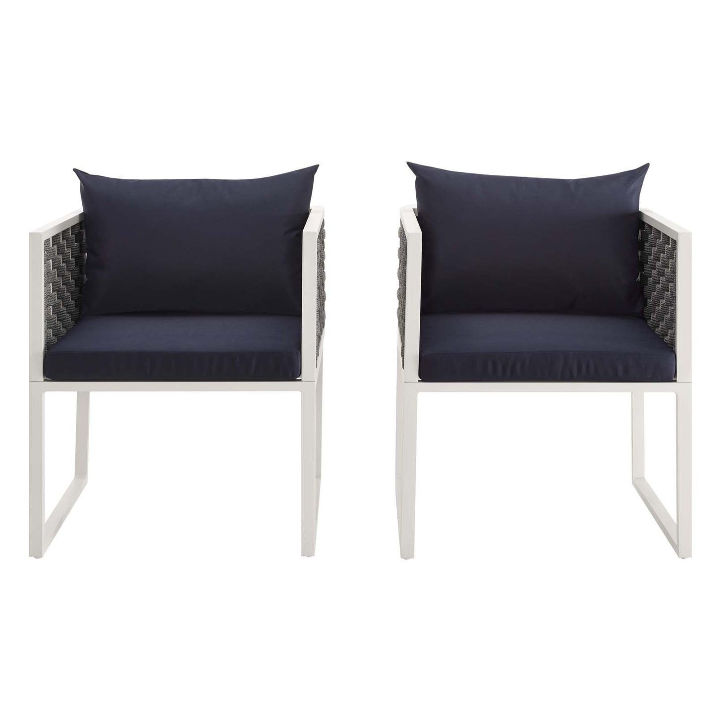 Stance Outdoor Patio Aluminum Dining Armchair Set of 2 by Modway
