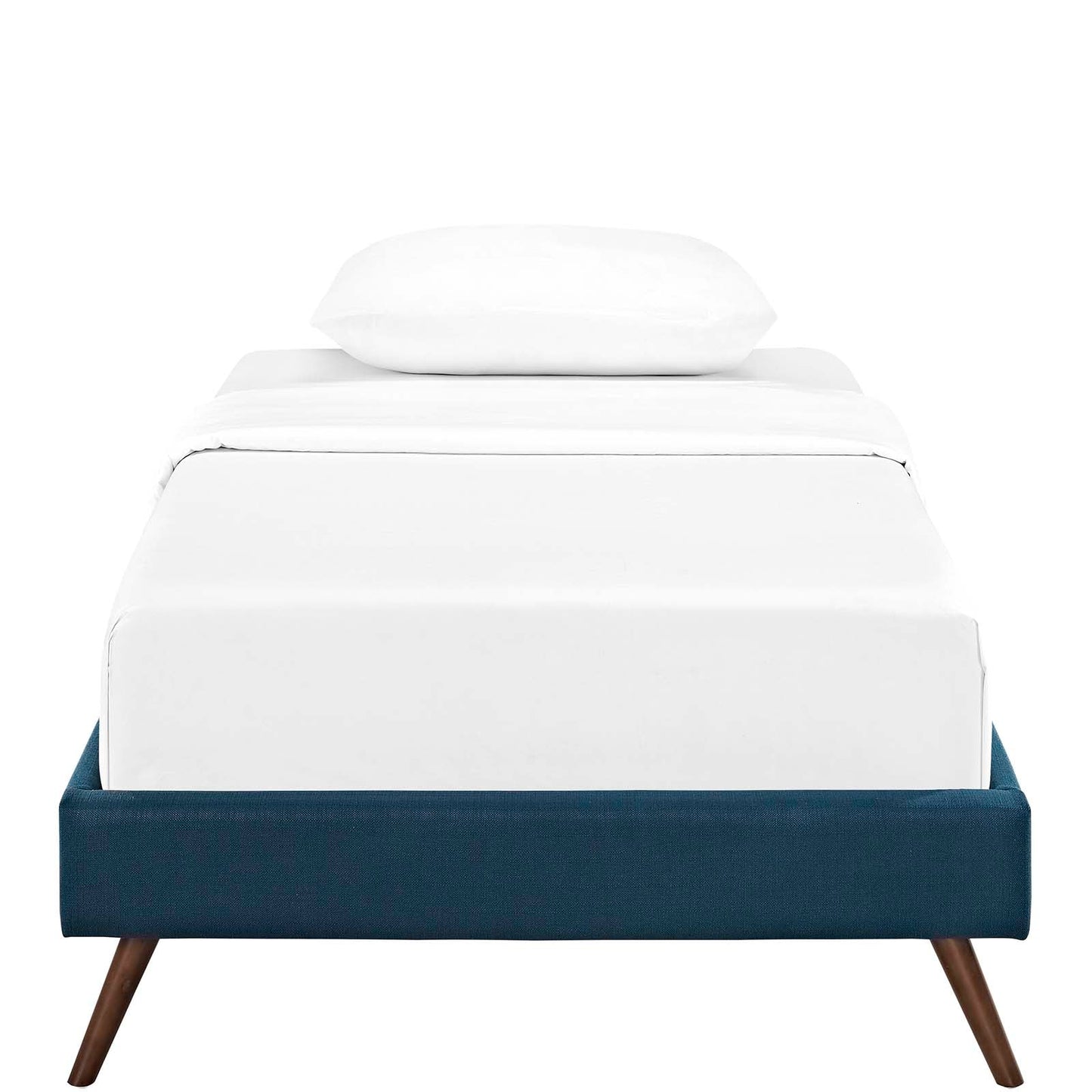 Loryn Fabric Twin Bed Frame with Round Splayed Legs by Modway