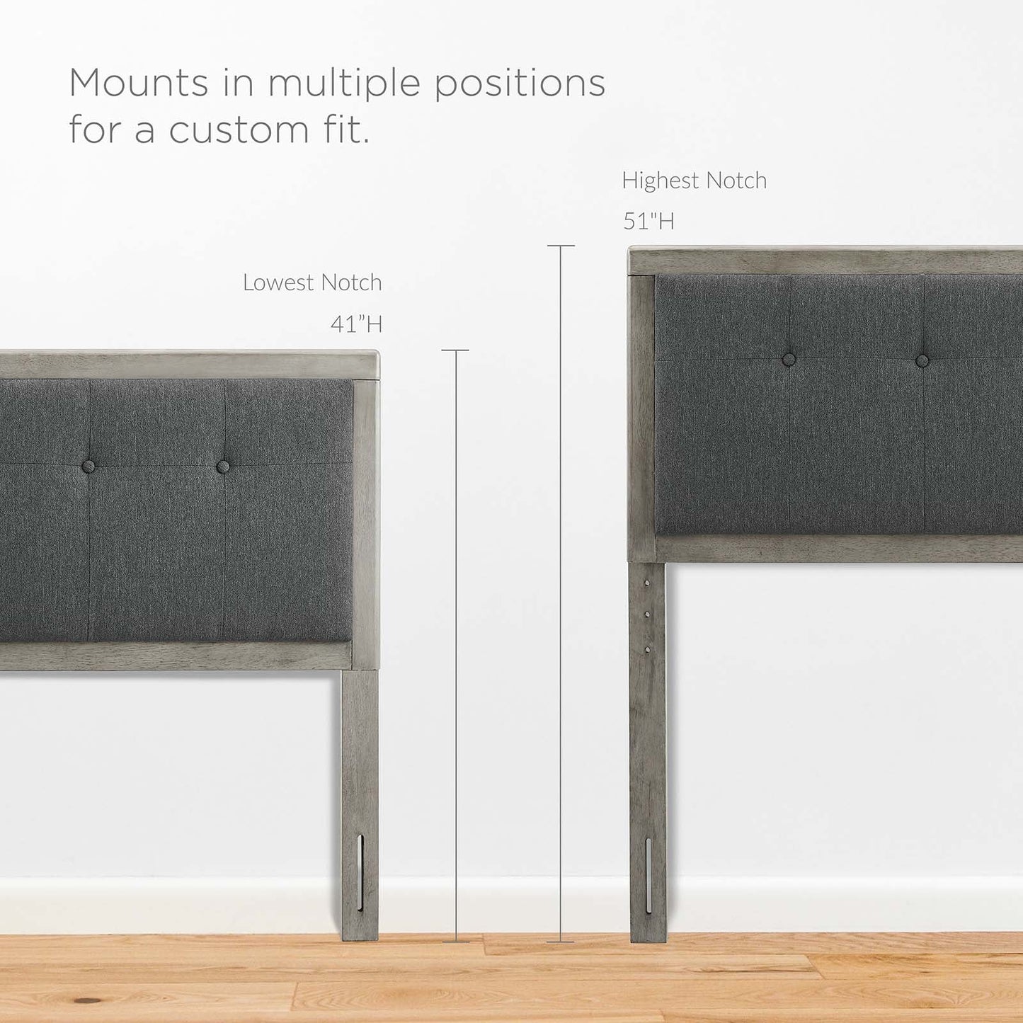 Draper Tufted Fabric and Wood King Headboard by Modway