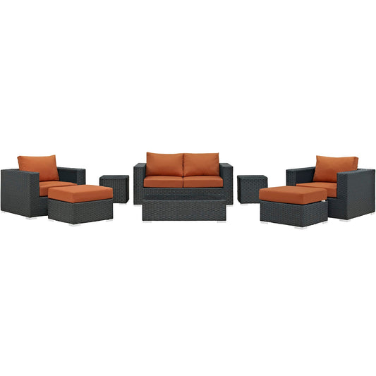 Sojourn 8 Piece Outdoor Patio Sunbrella¨ Sectional Set by Modway