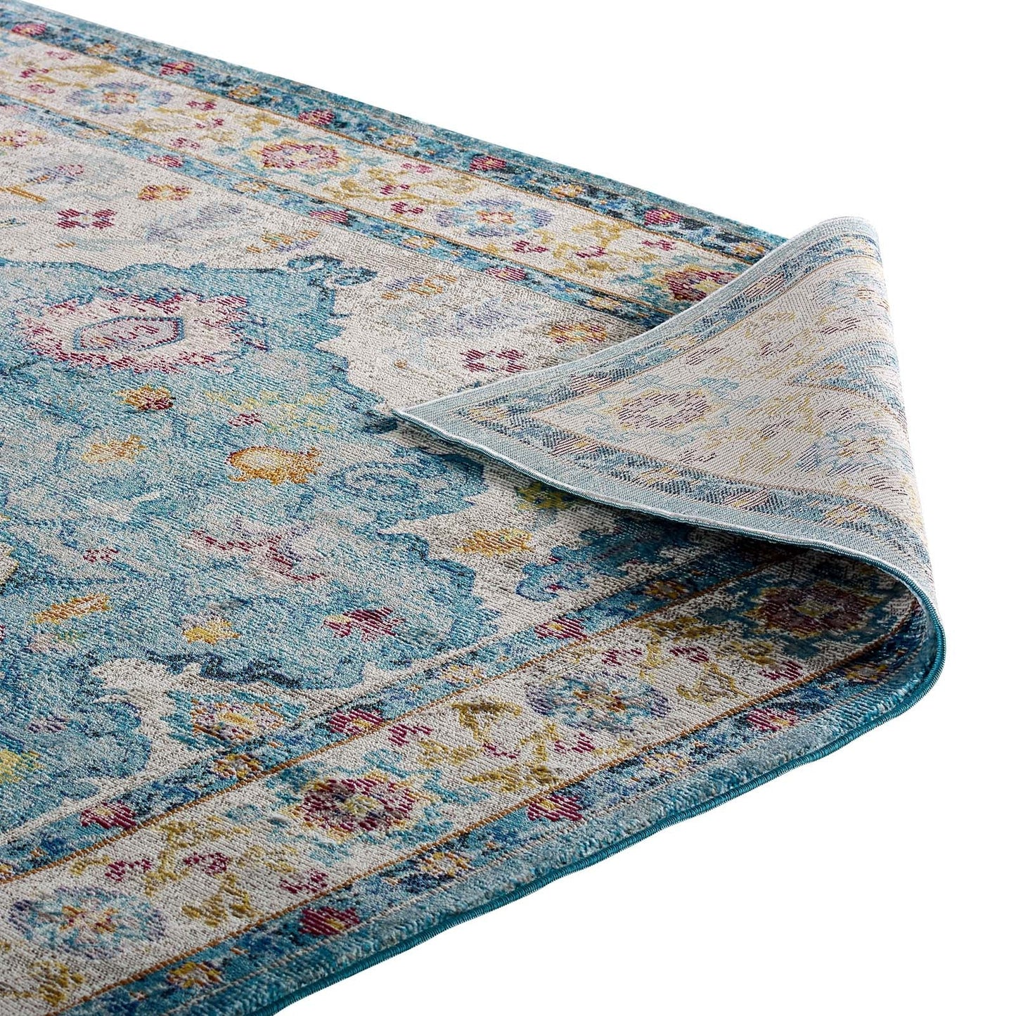 Success Anisah Distressed Floral Vintage Medallion 4x6 Area Rug by Modway