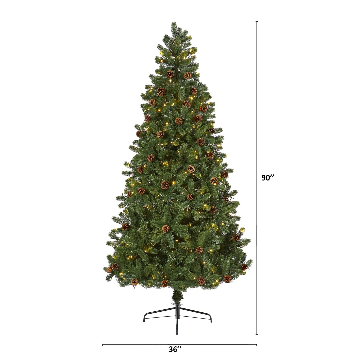 7.5' Rocky Mountain Spruce Artificial Christmas Tree w/ Pinecones