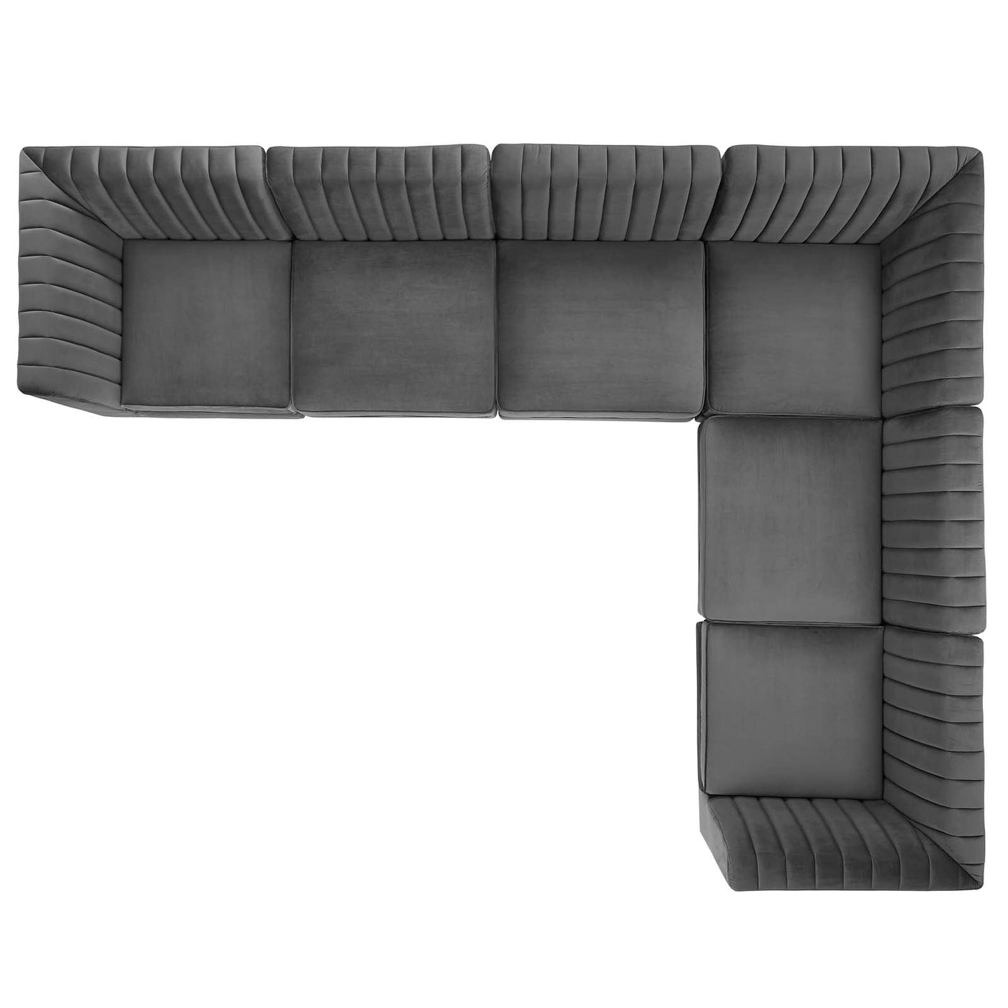 Triumph 6-Piece Channel Tufted Performance Velvet Sectional Sofa by Modway