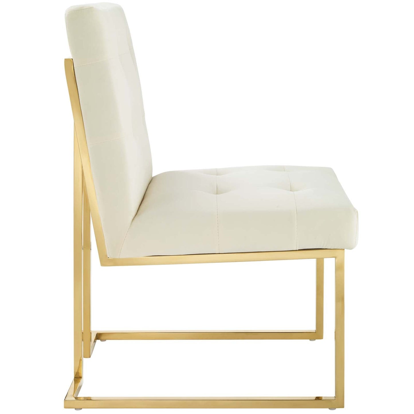 Privy Gold Stainless Steel Performance Velvet Dining Chair by Modway