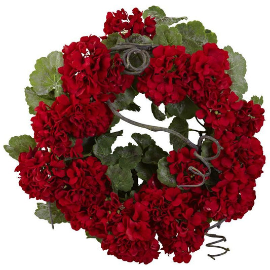 17"  Geranium Wreath
