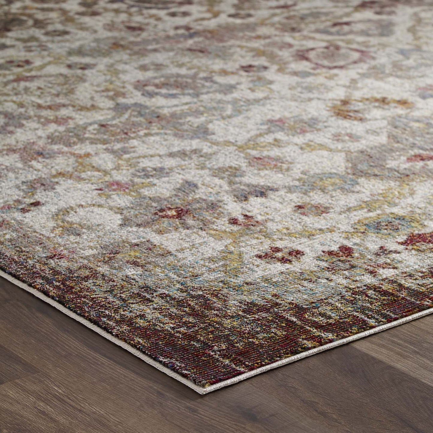Success Kaede Distressed Vintage Floral Moroccan Trellis 4x6 Area Rug by Modway