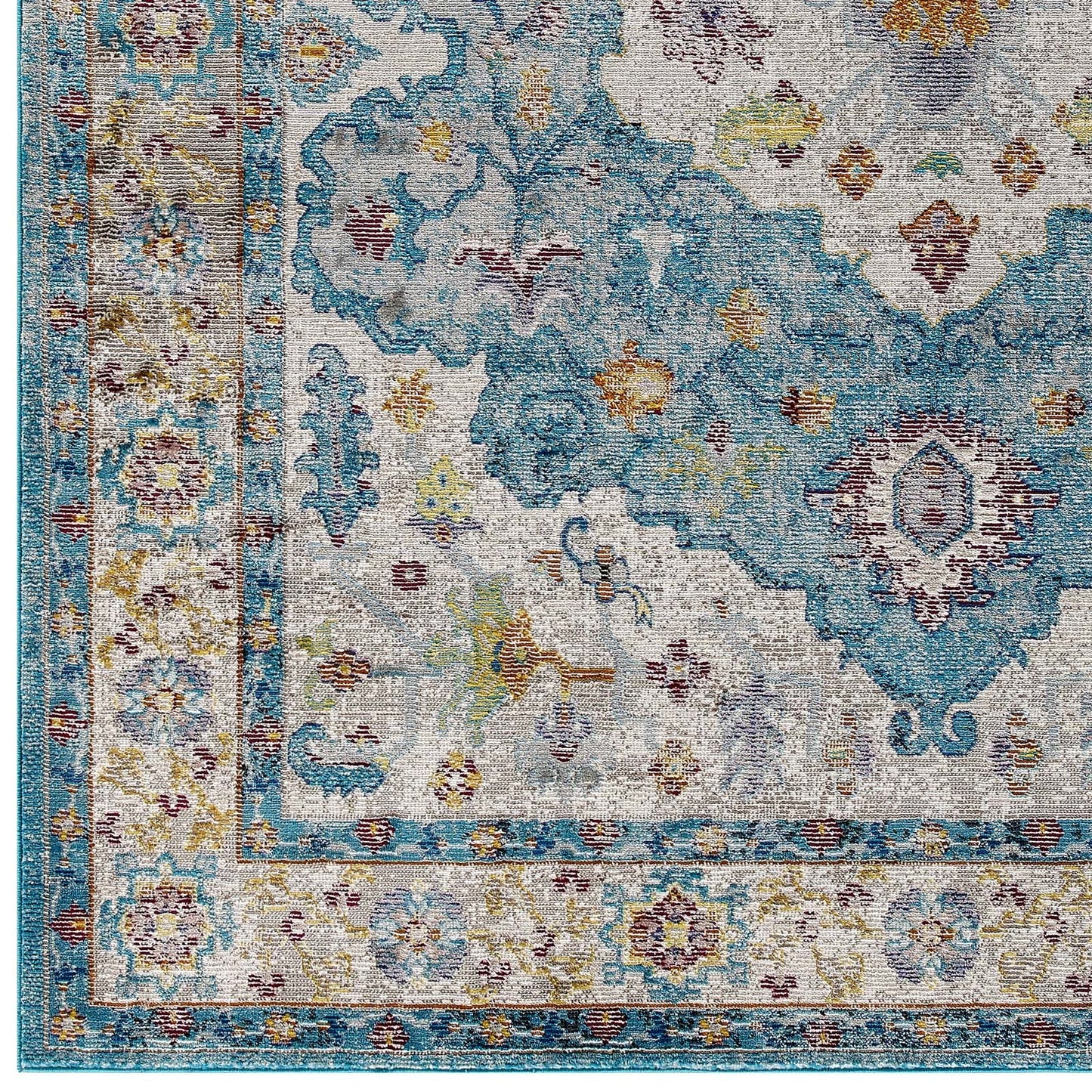 Success Anisah Distressed Floral Vintage Medallion 5x8 Area Rug by Modway