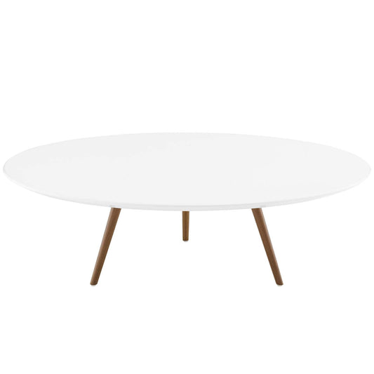 Lippa 48" Round Wood Coffee Table with Tripod Base by Modway
