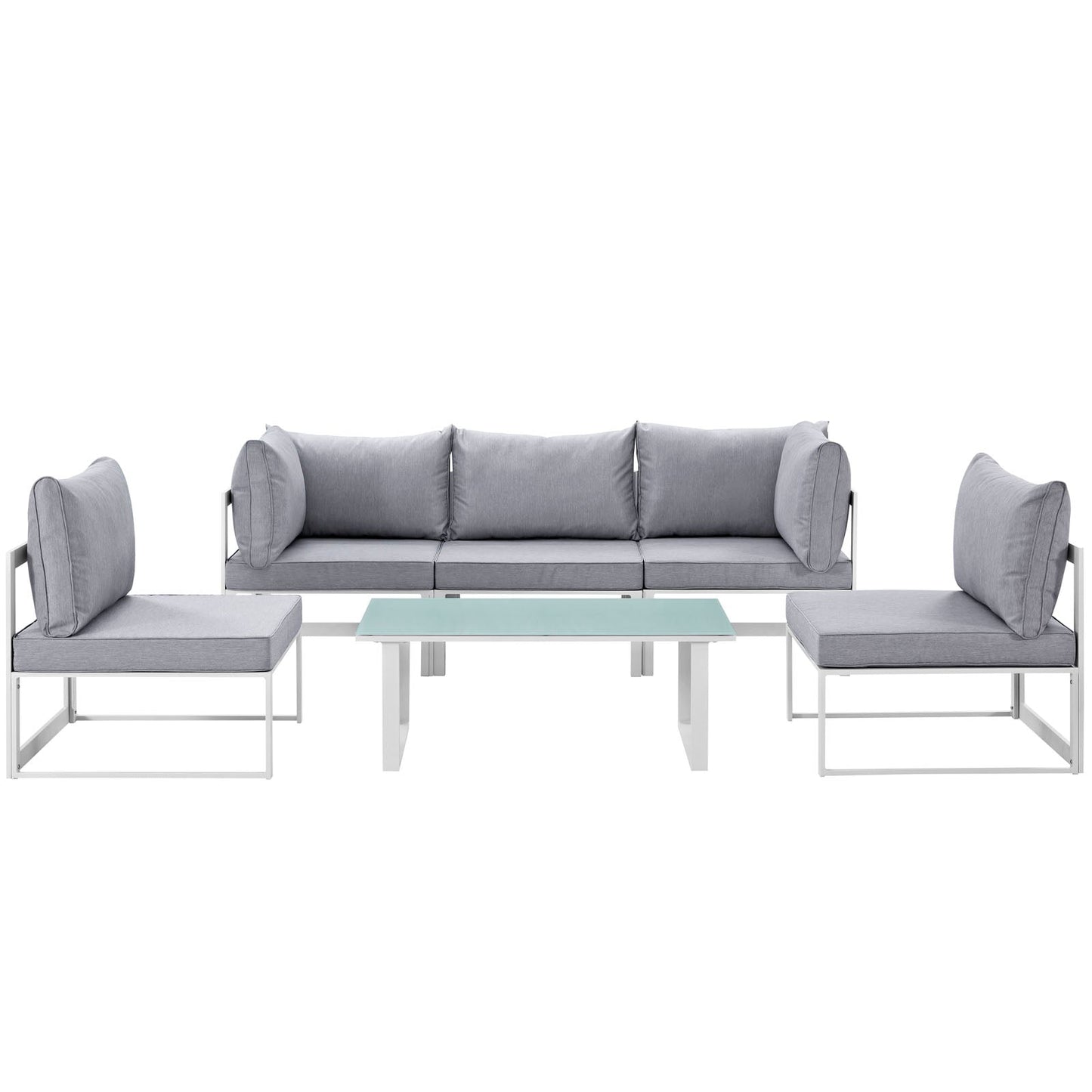 Fortuna 6 Piece Outdoor Patio Sectional Sofa Set by Modway