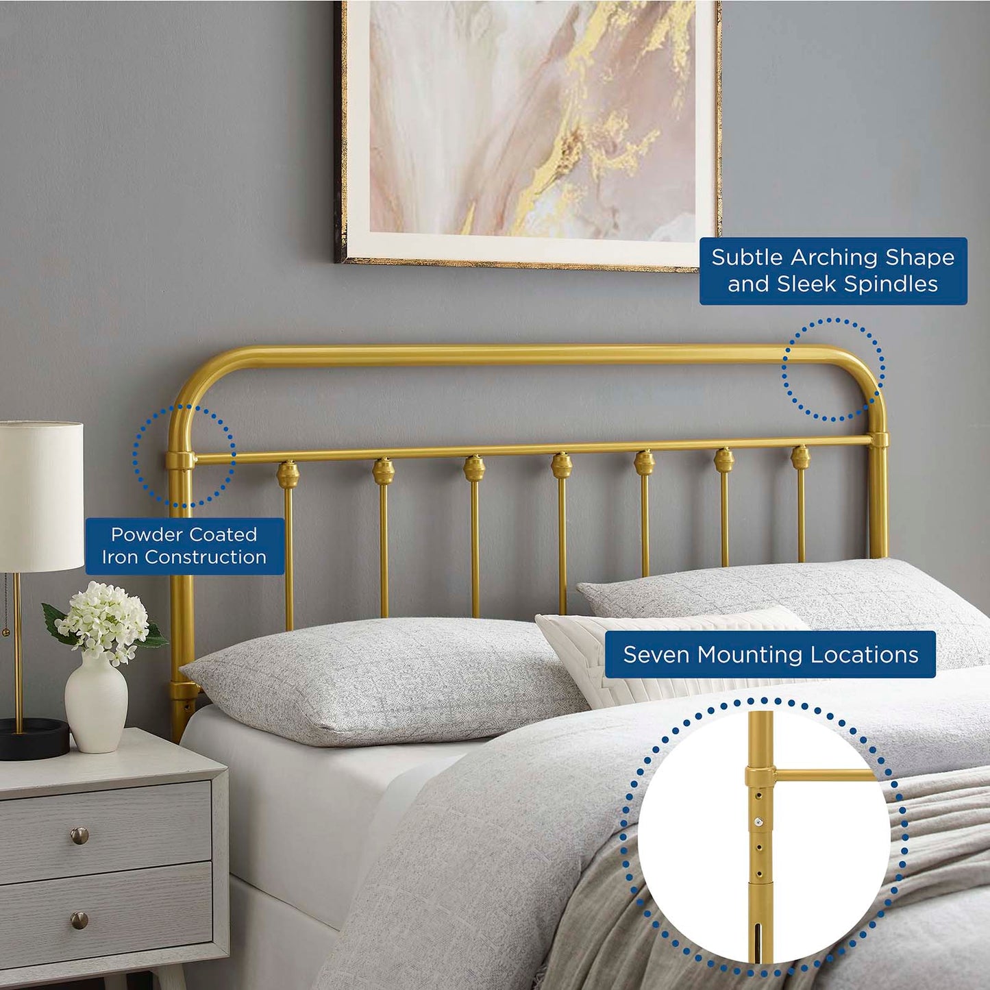 Sage Metal King Headboard by Modway
