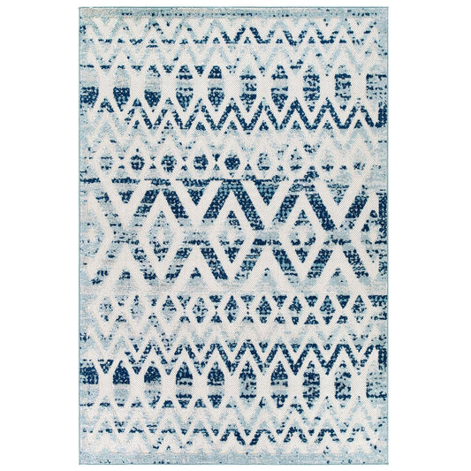 Reflect Tamako Diamond and Chevron Moroccan Trellis 5x8 Indoor / Outdoor Area Rug by Modway