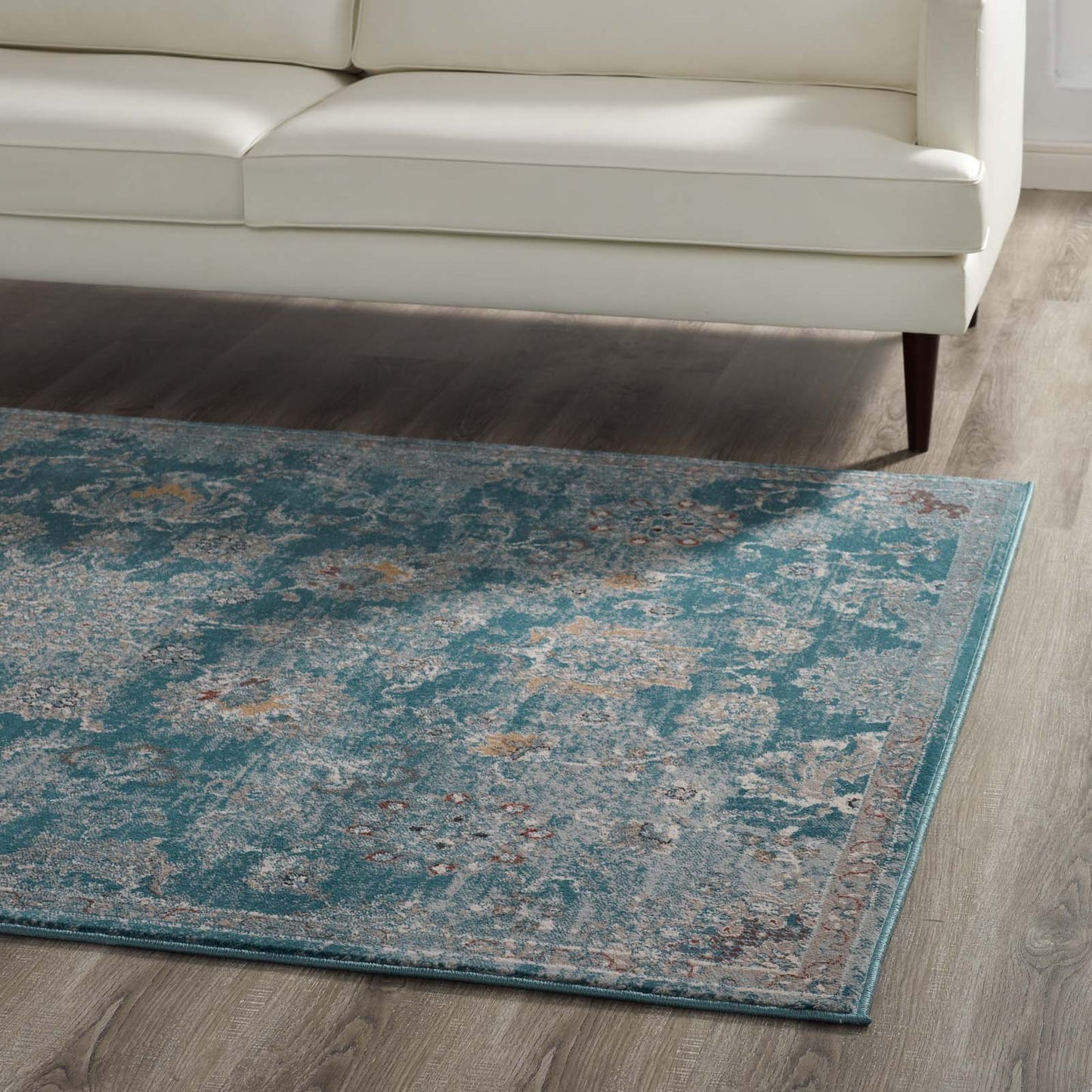 Cynara Distressed Floral Vintage Medallion 5x8 Area Rug by Modway