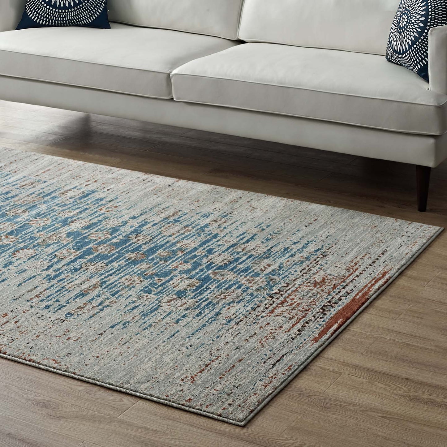 Hesper Distressed Contemporary Floral Lattice 8x10 Area Rug by Modway
