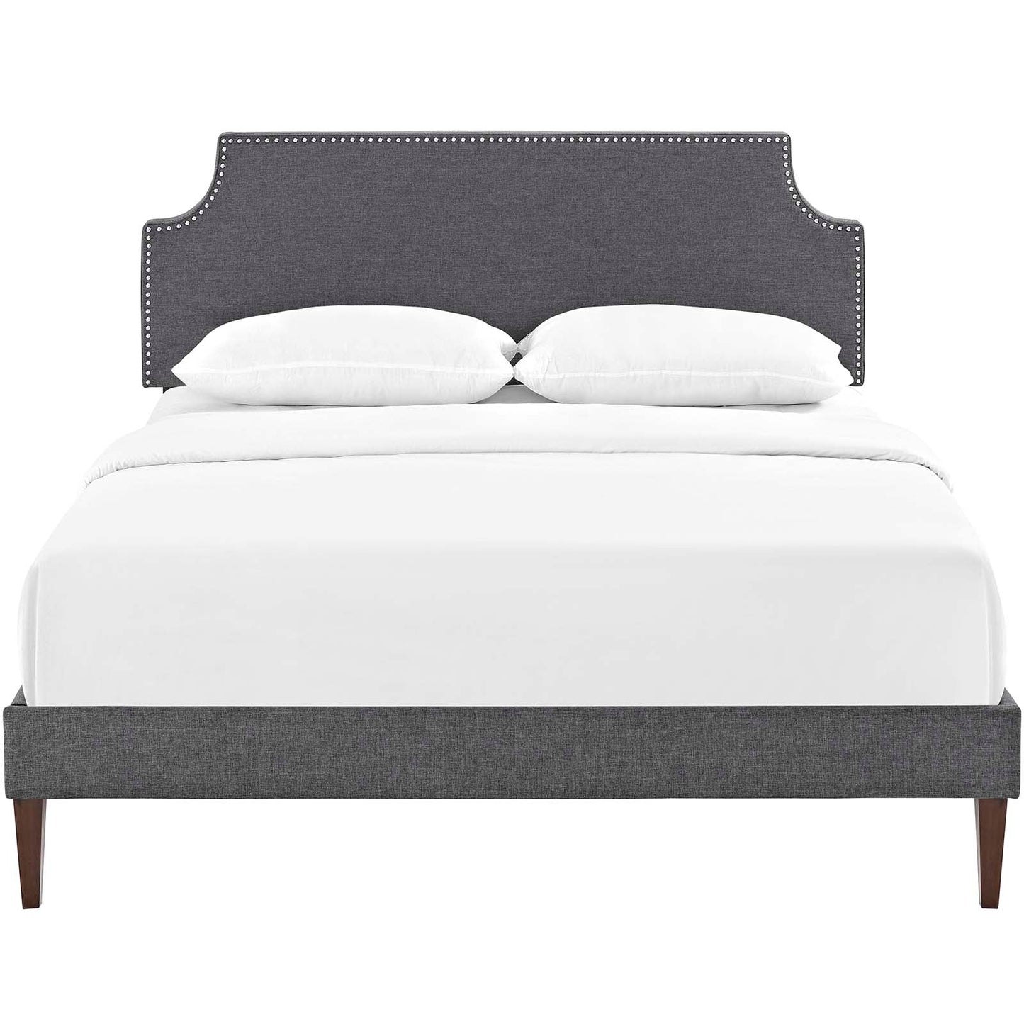 Corene Full Fabric Platform Bed with Squared Taper