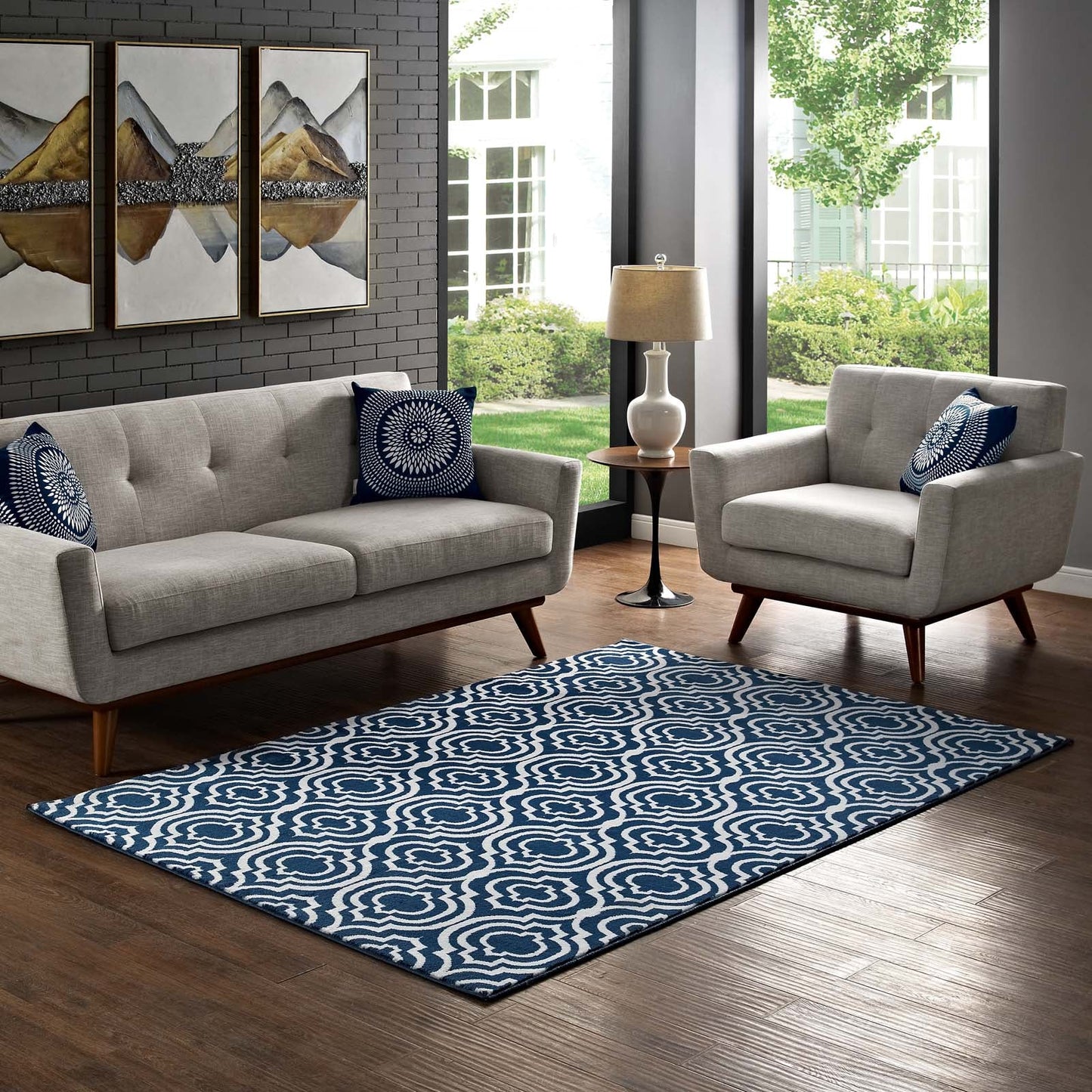 Frame Transitional Moroccan Trellis 8x10 Area Rug by Modway