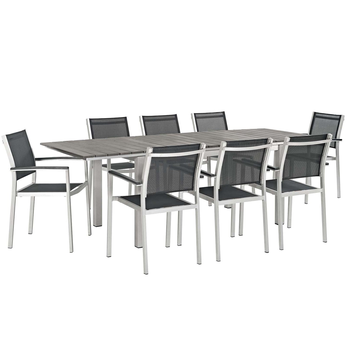 Shore 9 Piece Outdoor Patio Aluminum Dining Set by Modway