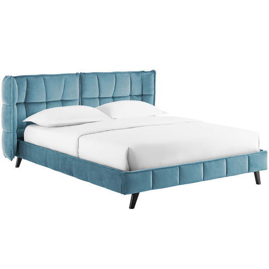 Makenna Performance Velvet Queen Platform Bed by Modway