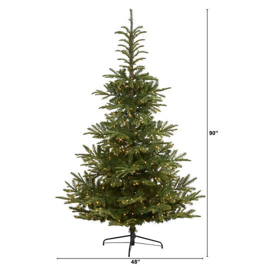 7.5' Layered Washington Spruce Artificial Christmas Tree w 550 Clear LED Lights