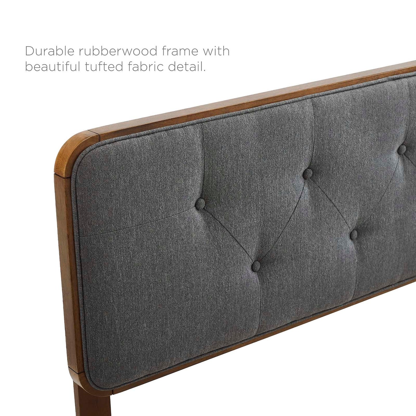 Collins Tufted Fabric and Wood King Headboard by Modway