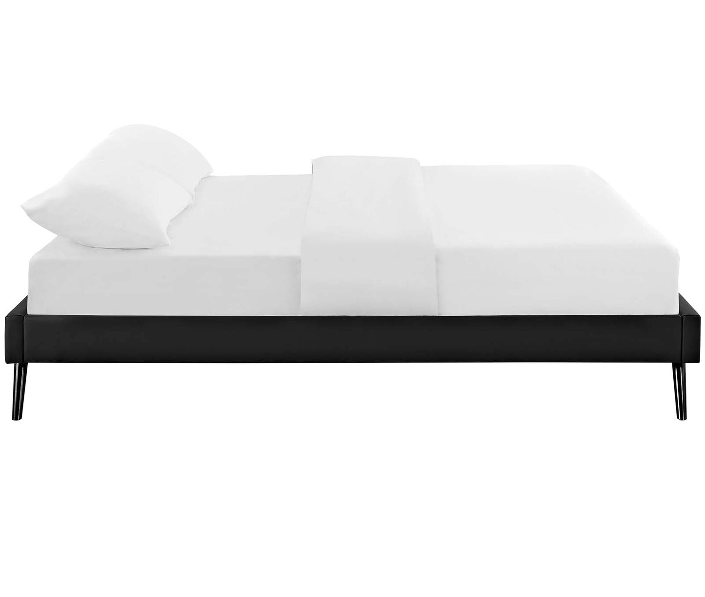 Loryn Vinyl Full Bed Frame with Round Splayed Legs by Modway