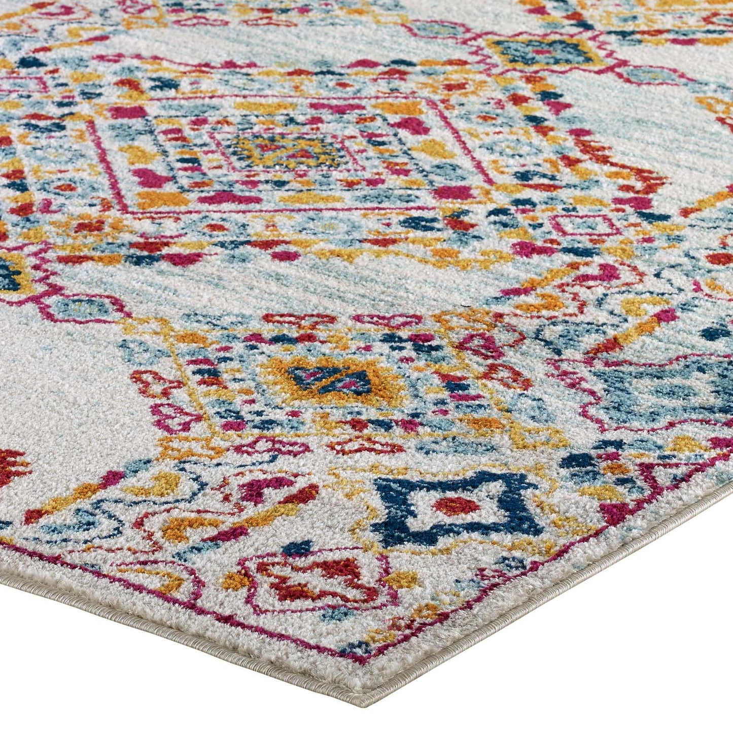 Entourage Khalida Distressed Floral Lattice 8x10 Area Rug by Modway