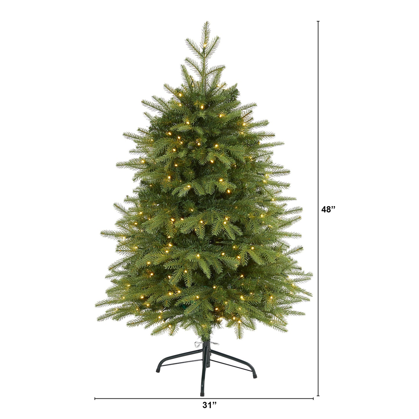 4' Vancouver Fir 'Natural Look' Artificial Christmas Tree w/ 250 Clear LED Light