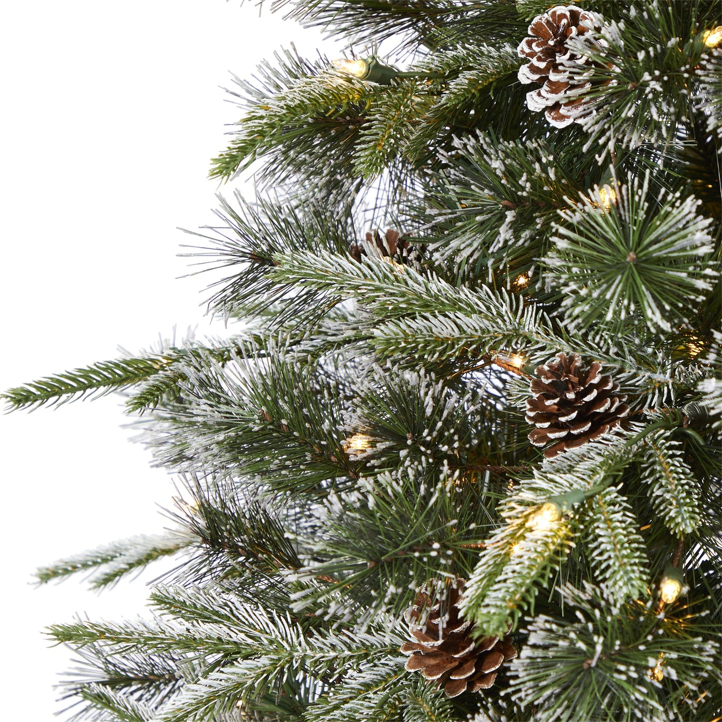 7.5' Snowed Tipped Clermont Mixed Pine Artificial Christmas Tree