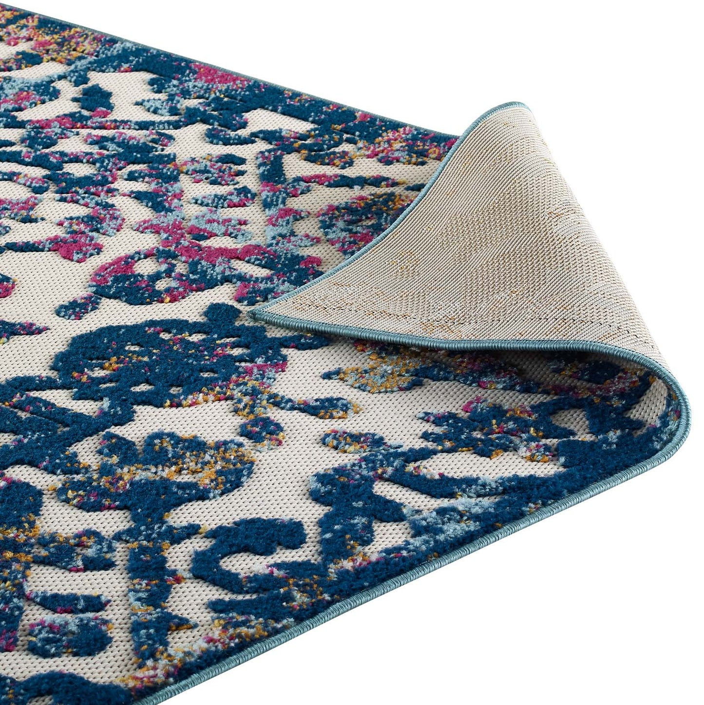 Reflect Primrose Ornate Floral Lattice 5x8 Indoor/Outdoor Area Rug by Modway