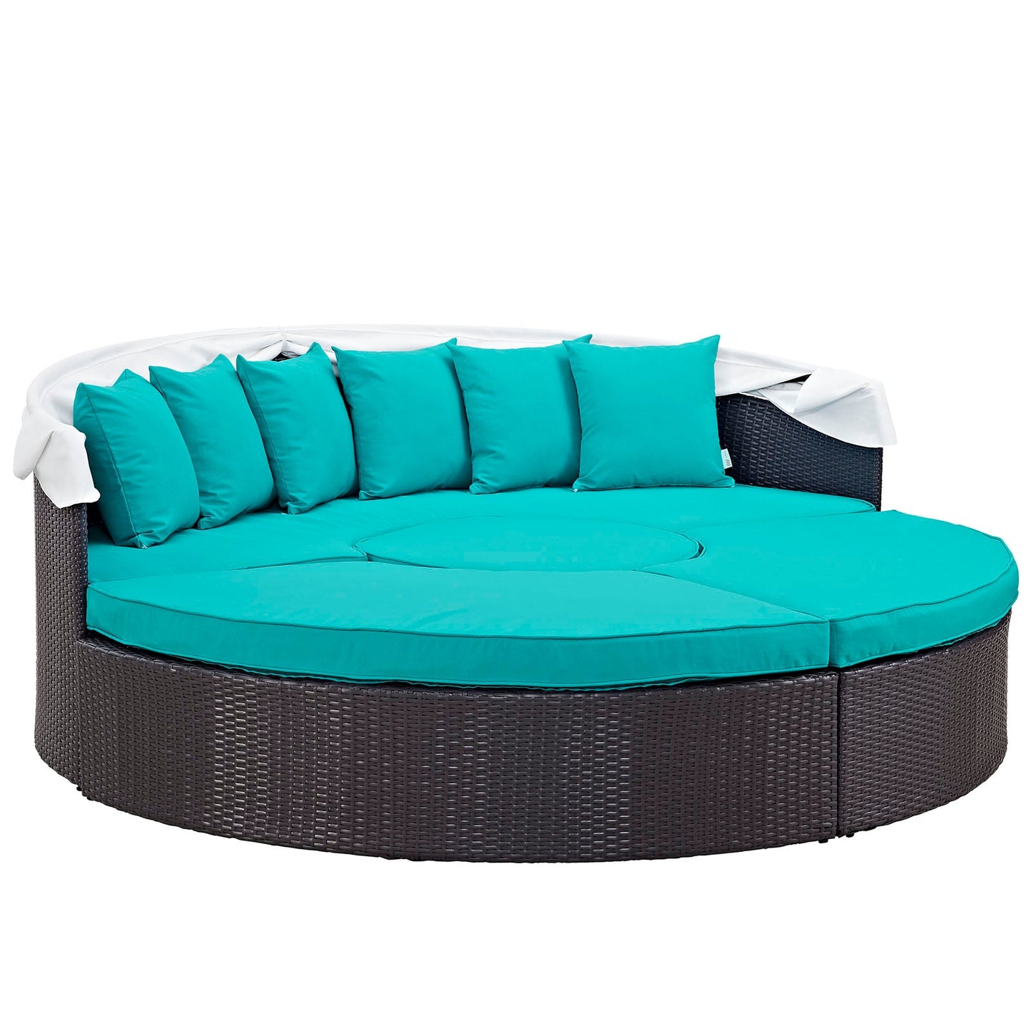 Quest Outdoor Patio Wicker Rattan Canopy Sectional Daybed by Modway