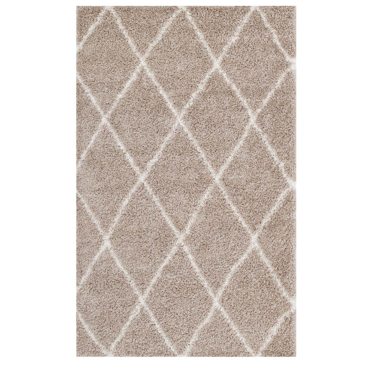 Toryn Diamond Lattice 5x8 Shag Area Rug by Modway