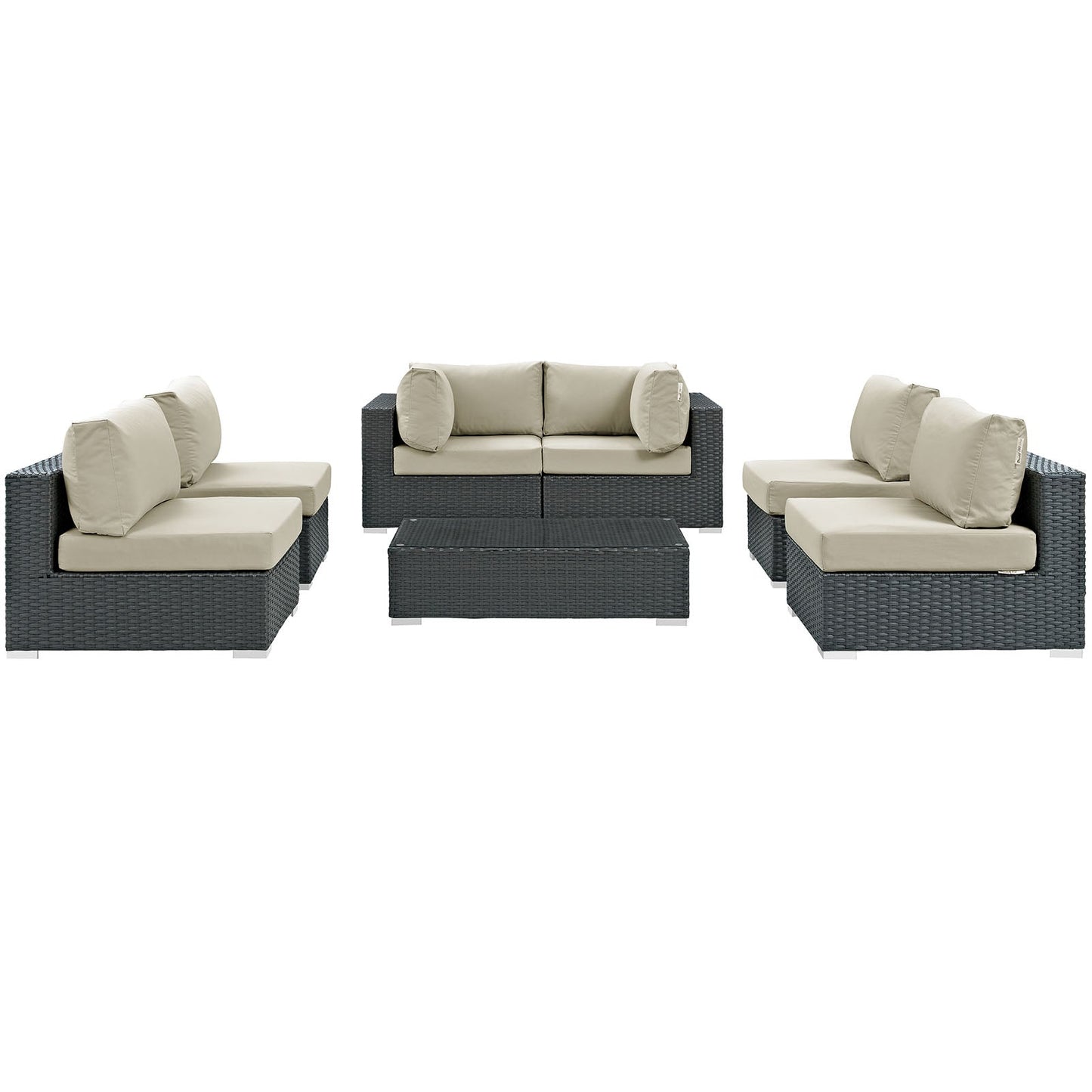 Sojourn 7 Piece Outdoor Patio Sunbrella¨ Sectional Set by Modway