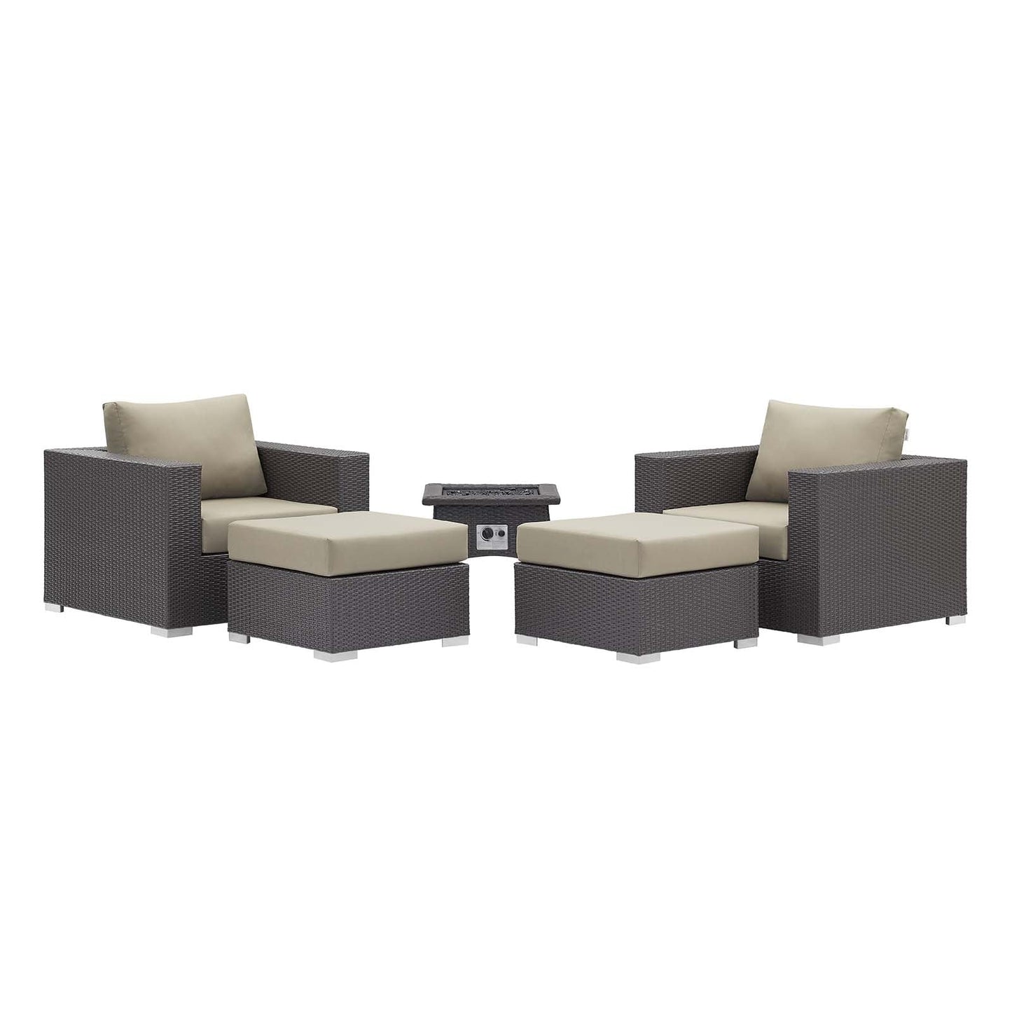 Convene 5 Piece Set Outdoor Patio with Fire Pit by Modway