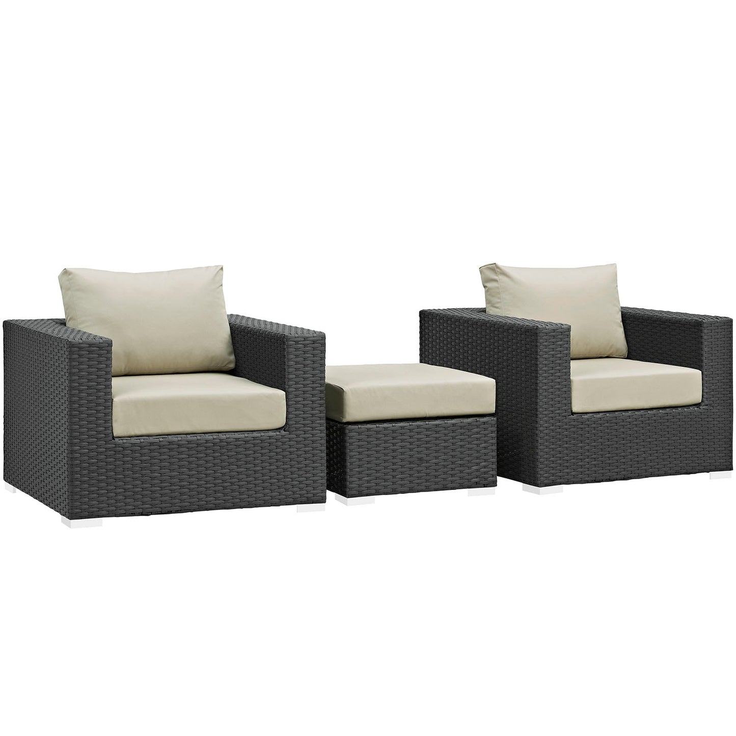 Sojourn 3 Piece Outdoor Patio Sunbrella¨ Sectional Set by Modway