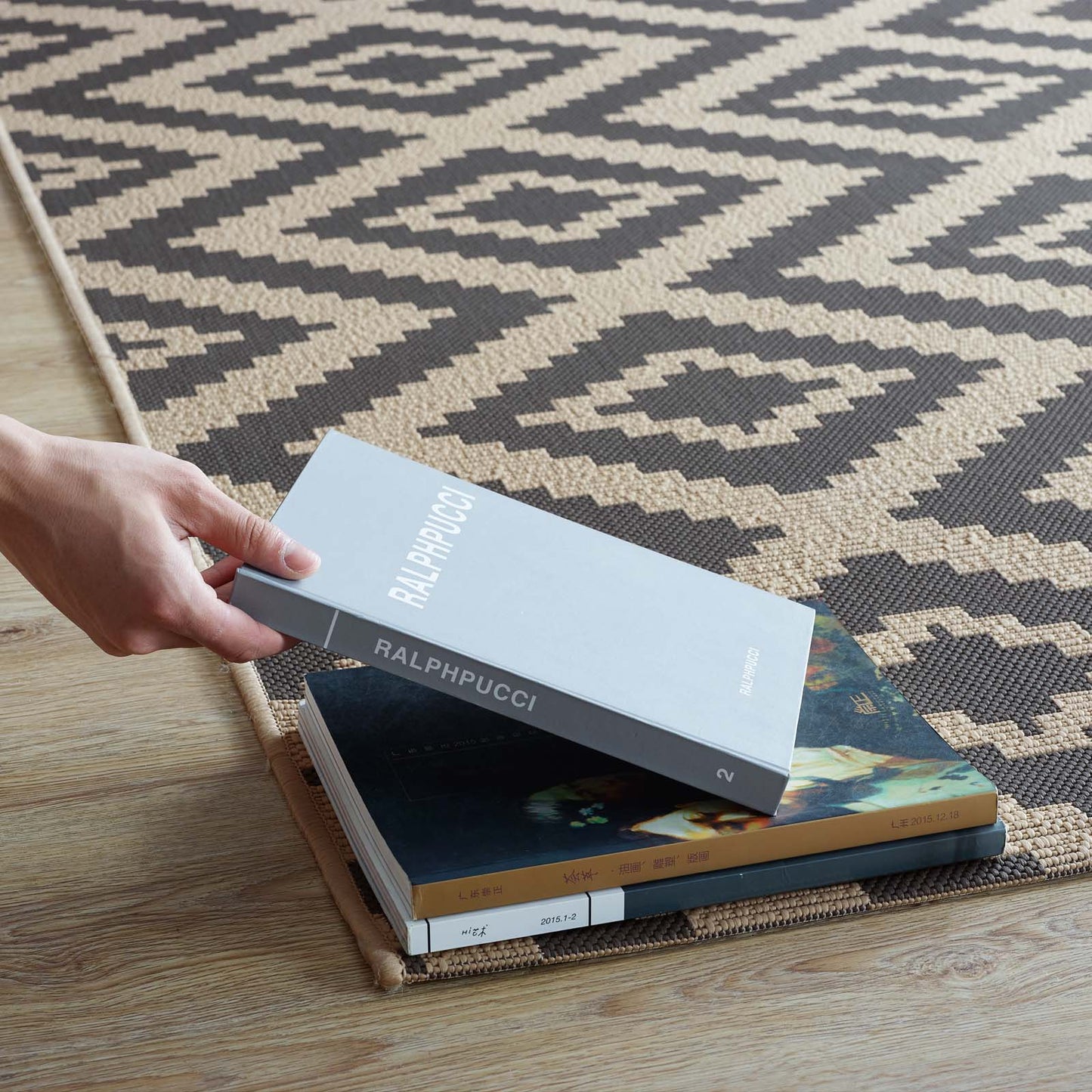 Jagged Geometric Diamond Trellis Indoor and Outdoor 8x10 Area Rug by Modway