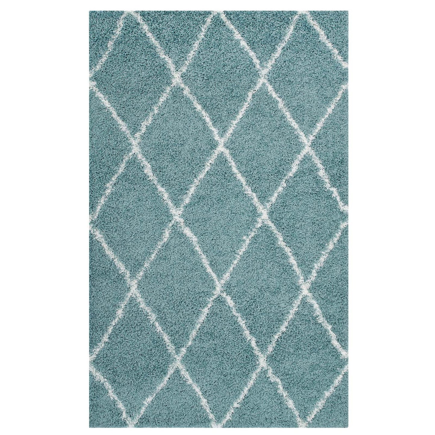 Toryn Diamond Lattice 5x8 Shag Area Rug by Modway
