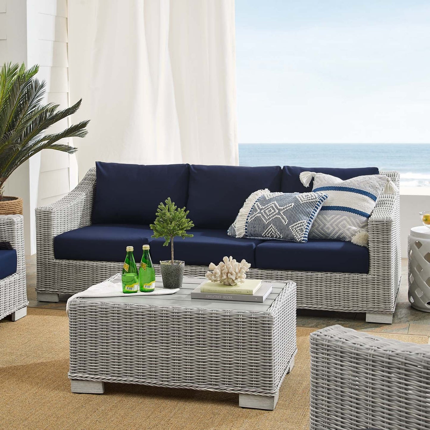 Conway 4-Piece Sunbrella¨ Outdoor Patio Wicker Rattan Furniture Set by Modway