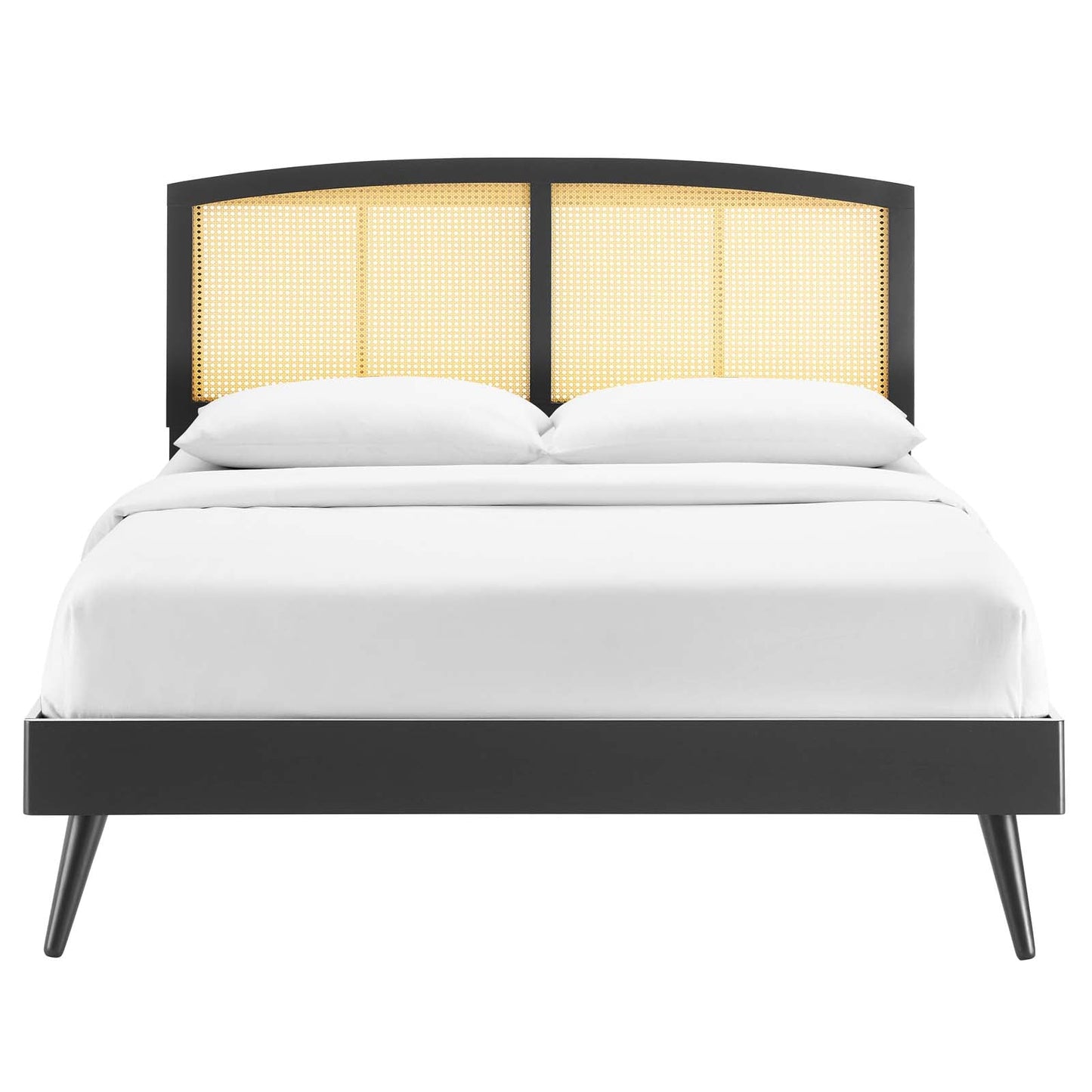 Sierra Cane and Wood King Platform Bed With Splayed Legs by Modway