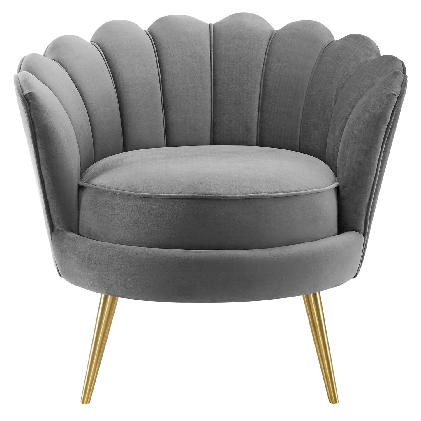 Admire Scalloped Edge Performance Velvet Accent Armchair by Modway