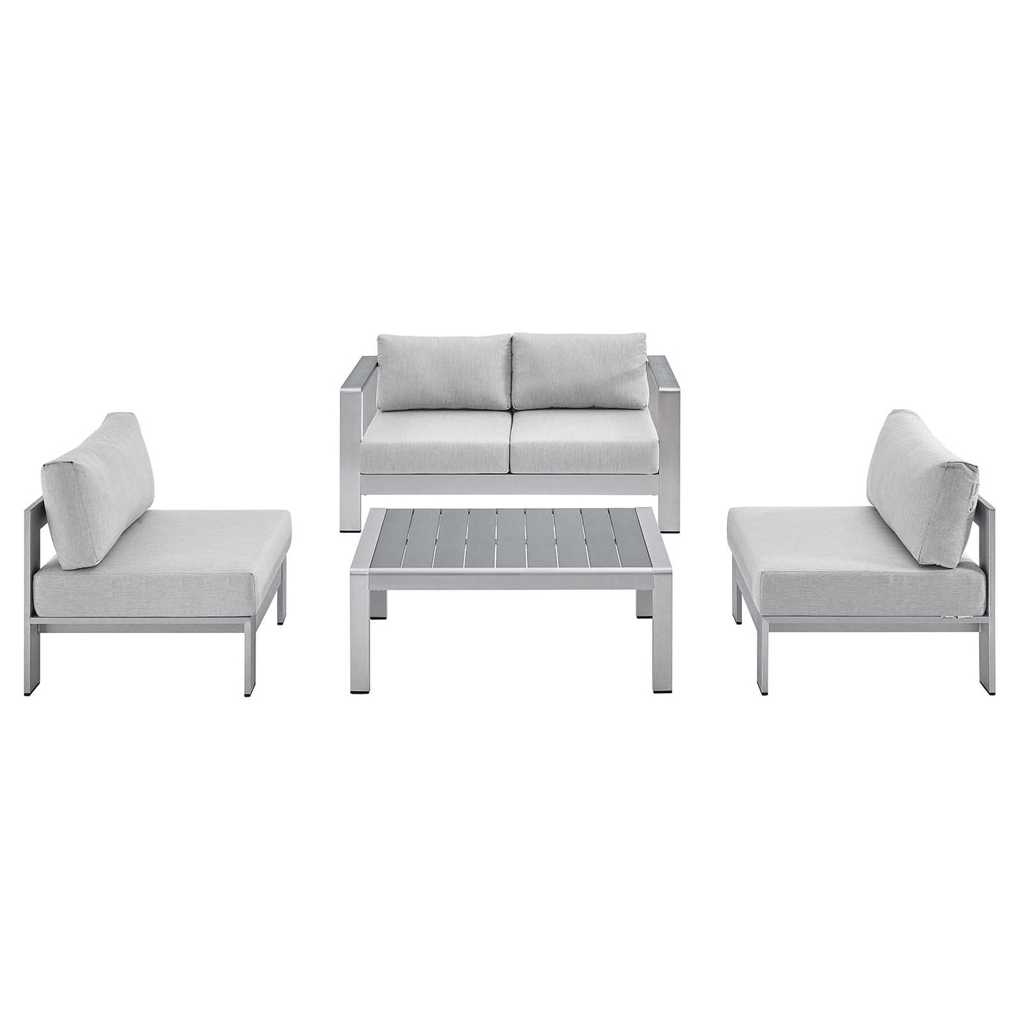 Shore 4 Piece Sunbrella¨ Fabric Outdoor Patio Aluminum Set by Modway