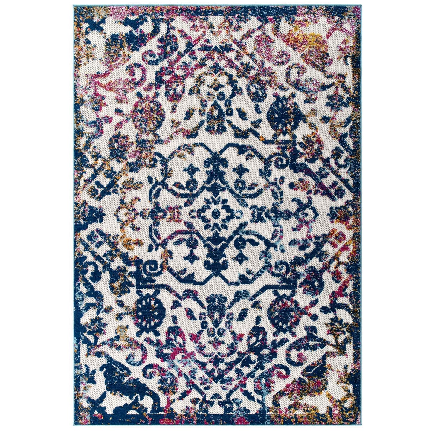 Reflect Primrose Ornate Floral Lattice 8x10 Indoor/Outdoor Area Rug by Modway
