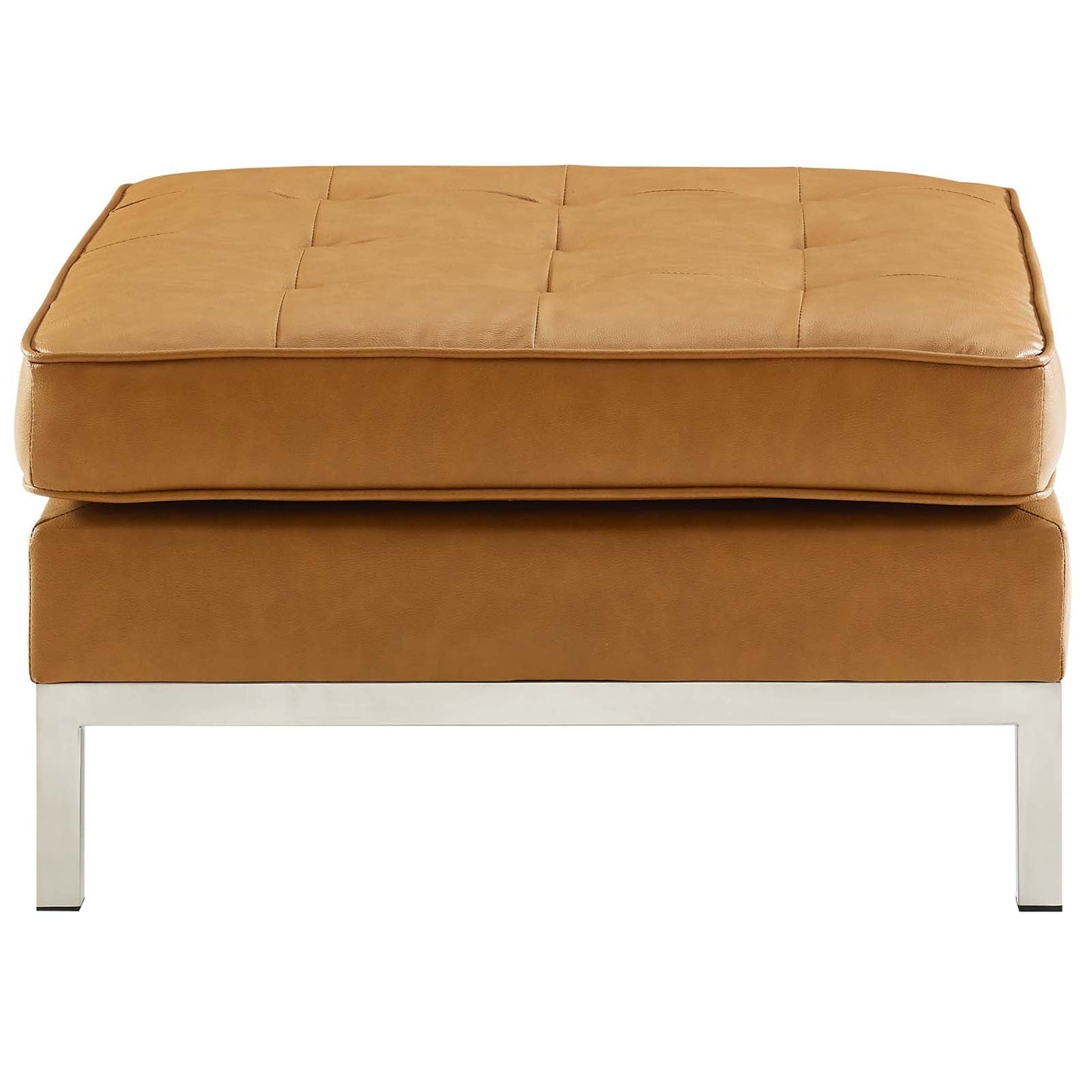 Loft Tufted Vegan Leather Ottoman by Modway