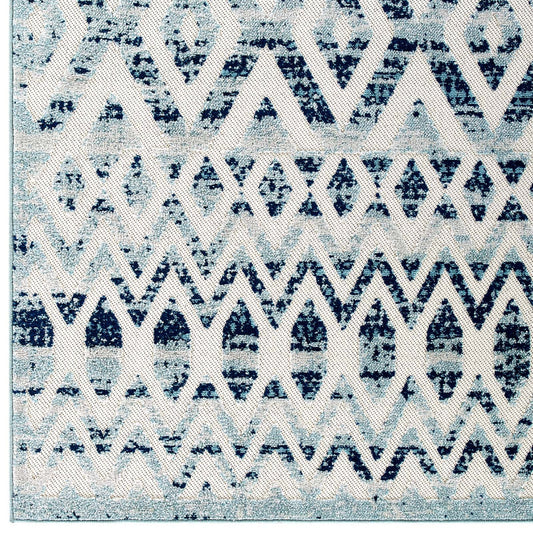 Reflect Tamako Diamond and Chevron Moroccan Trellis 5x8 Indoor / Outdoor Area Rug by Modway
