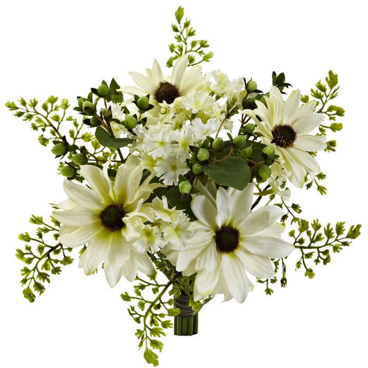 9" Mixed Cream Daisy Artificial Flower Bundle (Set of 3)