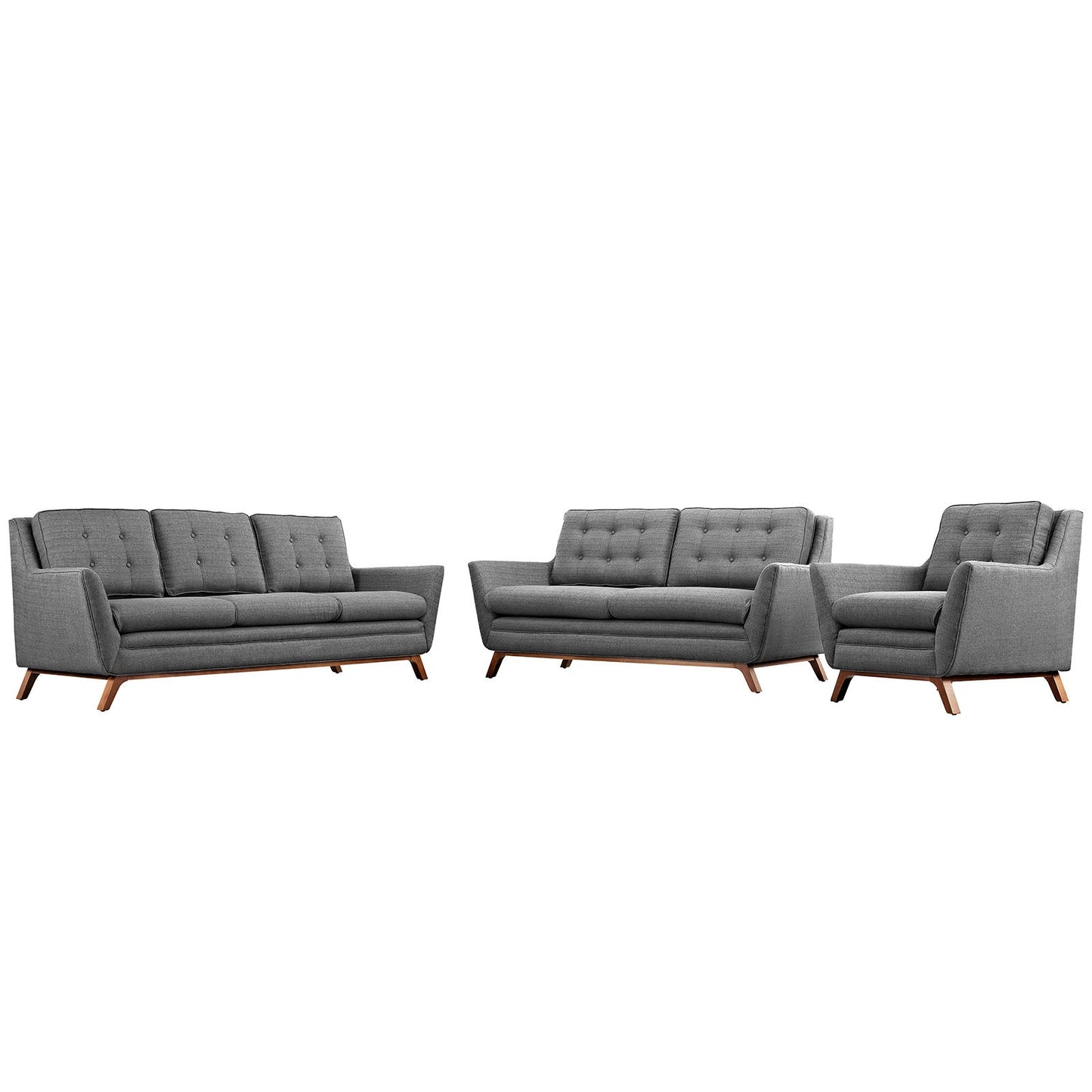 Beguile Upholstered Fabric Living Room Set Set of 3 by Modway