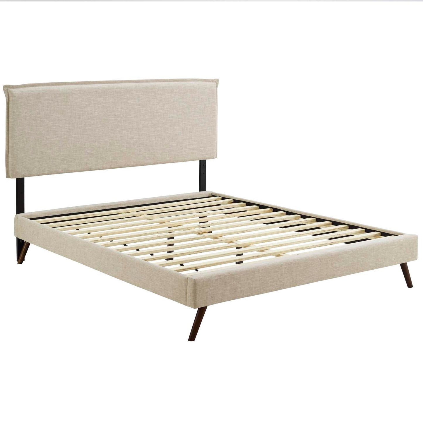 Amaris Fabric Queen Platform Bed with Round Splayed Legs by Modway